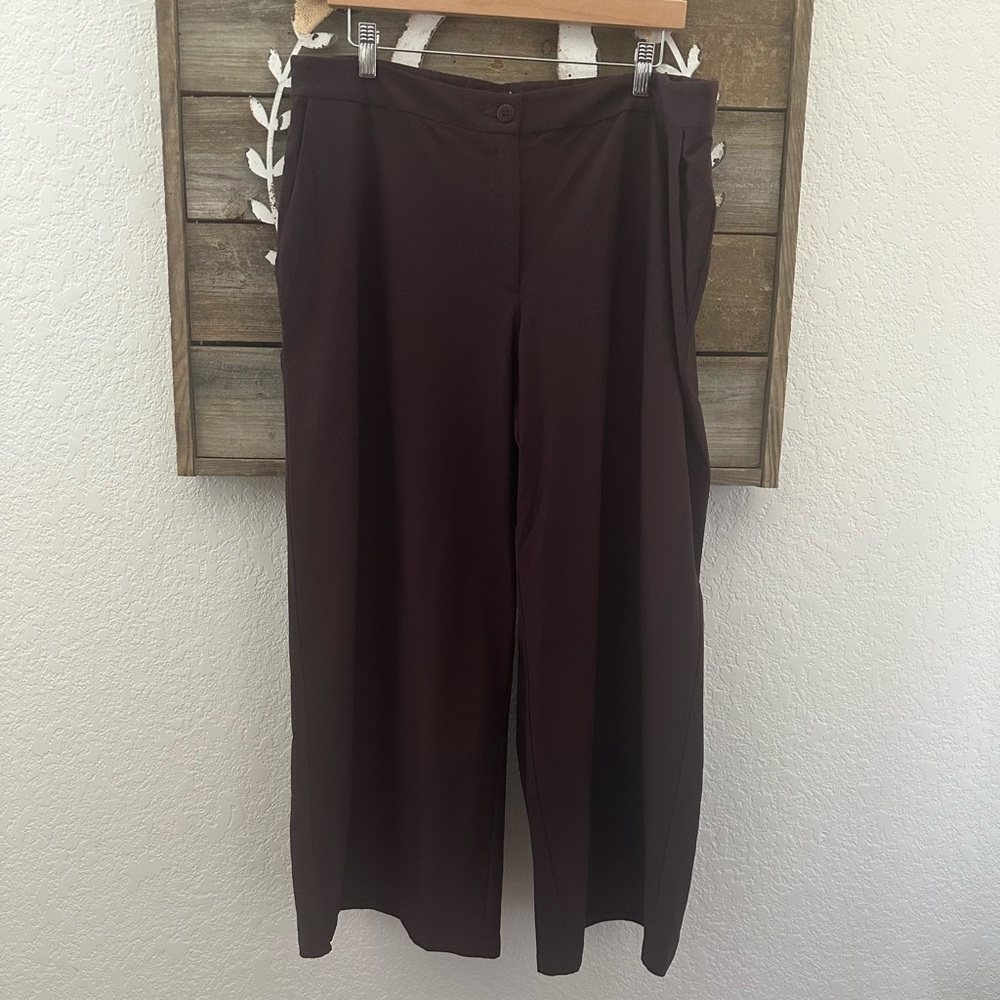 Eileen Fisher lightweight washable stretch crepe ankle pant casis size 16W NWT